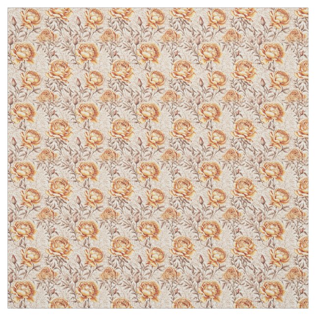 Golden Flowers Fabric (Swatch)