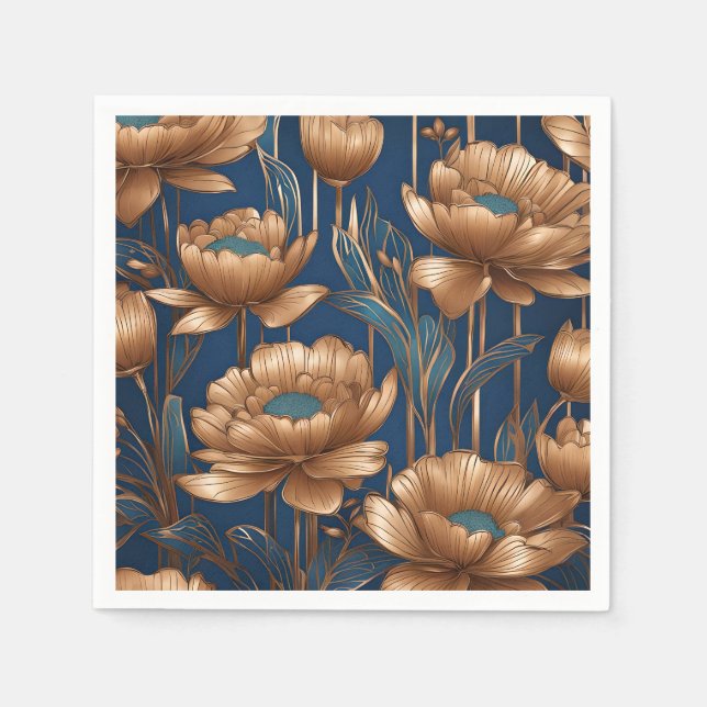 Golden Flowers Napkin (Front)