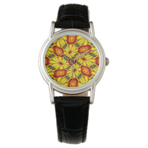 Golden Flowers Pattern Watch