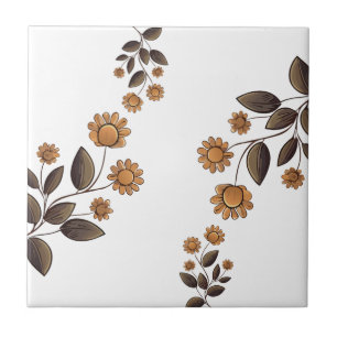 Golden Flowers Tile