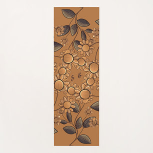 Golden Flowers Yoga Mat