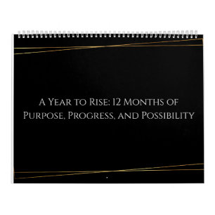 Golden Focus: Minimalist Inspirational 12-Calendar Calendar
