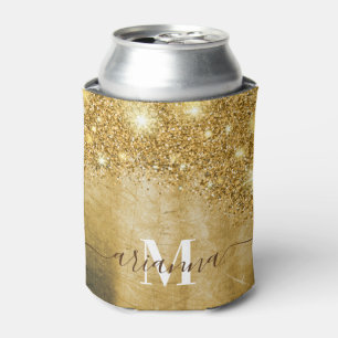 Golden Foil and Glitter Can Cooler