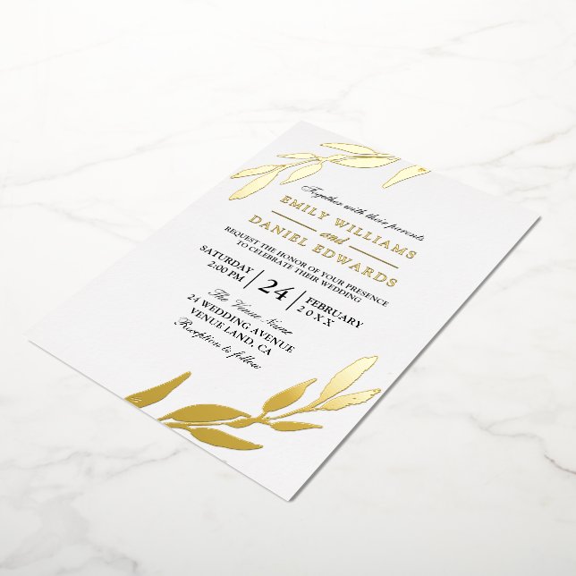 Golden Foil Leaves Gold Leaf Wedding (Rotated)