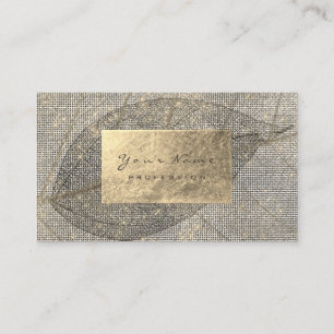 Golden Foil Sepia Urban Organic Botanical Black Business Card