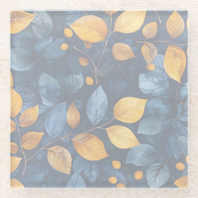 Golden Foliage Dreams Autumn Nature Beauty Glass Coaster (Front)