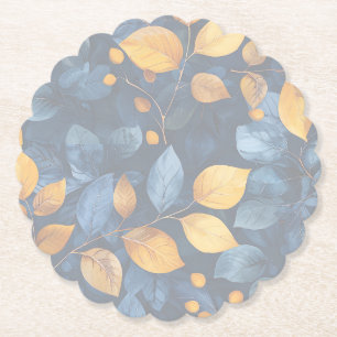 Golden Foliage Dreams Autumn Nature Beauty Paper Coaster