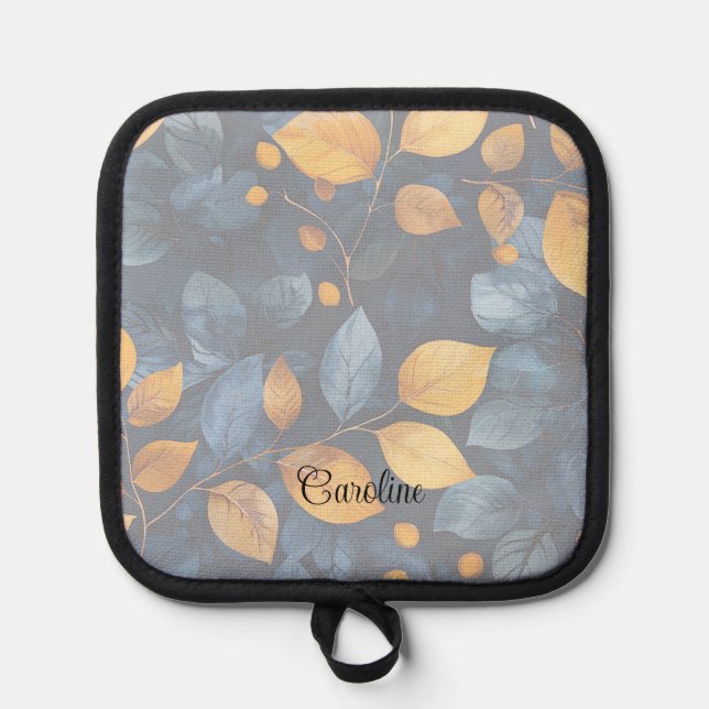 Golden Foliage Dreams Autumn Nature Beauty Pot Holder (Front)