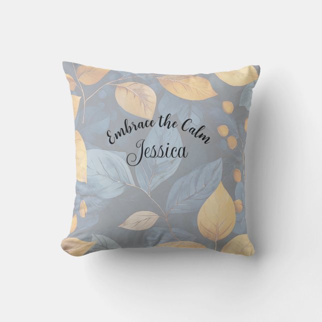 Golden Foliage Dreams Autumn Nature Beauty Throw Pillow (Front)