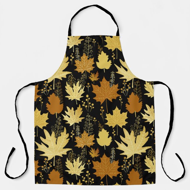 Golden foliage, vintage seamless pattern. apron (Front)