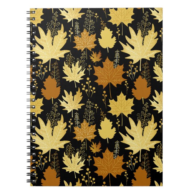 Golden foliage, vintage seamless pattern. notebook (Front)