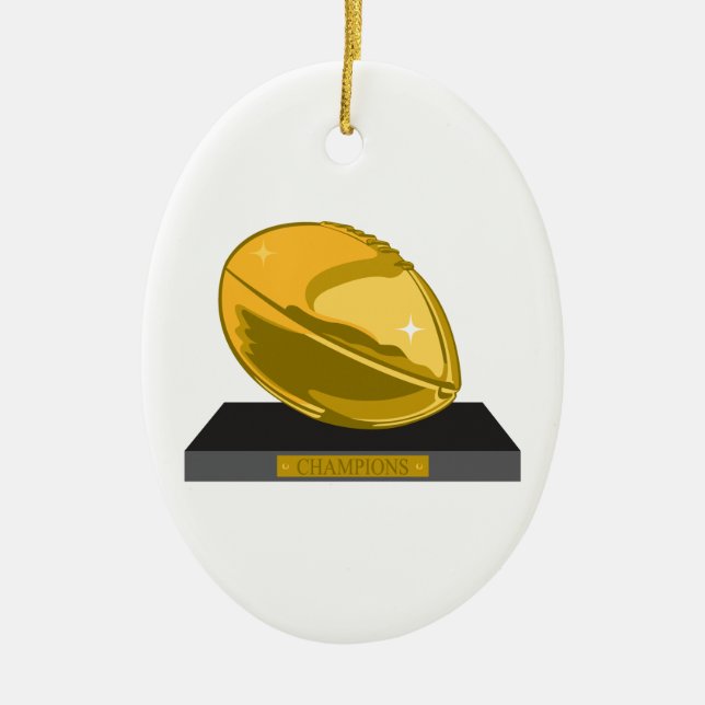 golden football champions ceramic ornament (Front)