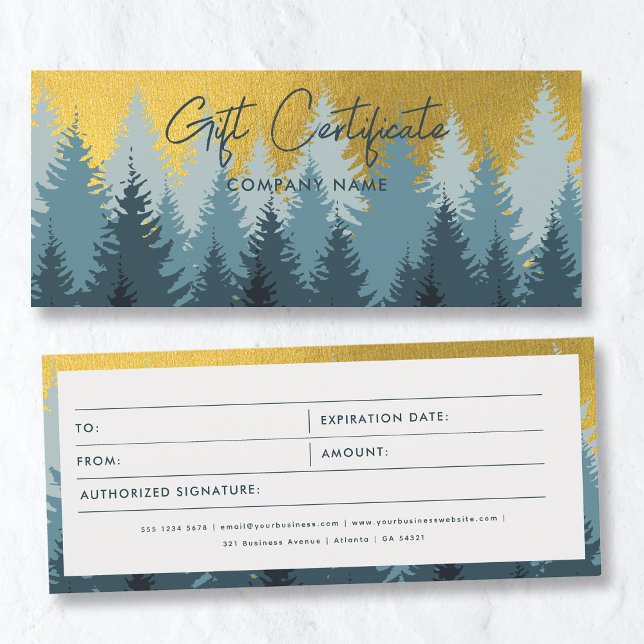Golden Forest Business Gift Certificate Voucher (Golden Forest Business Gift Certificate Voucher)