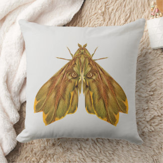 Golden Forest Moth – Surreal Nature Form Throw Pillow