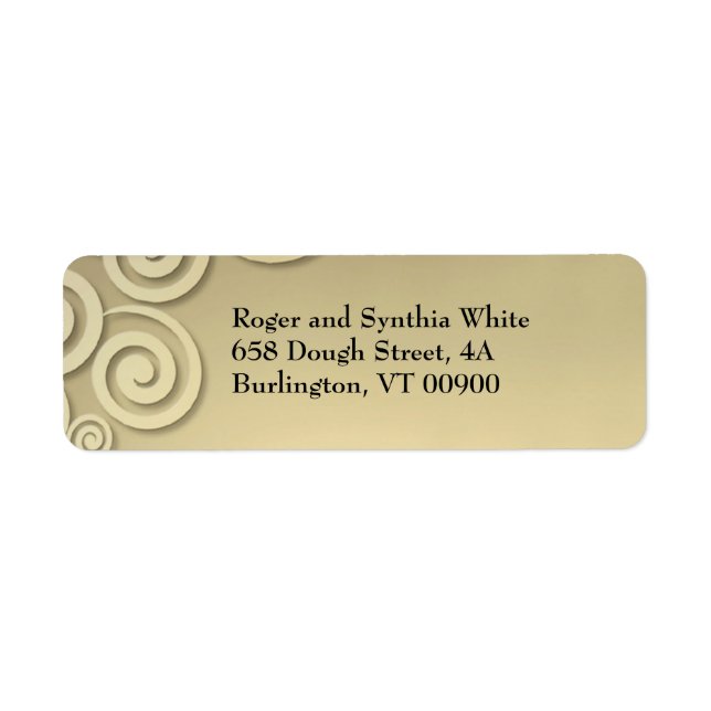 Golden Formal Return Address Label (Front)
