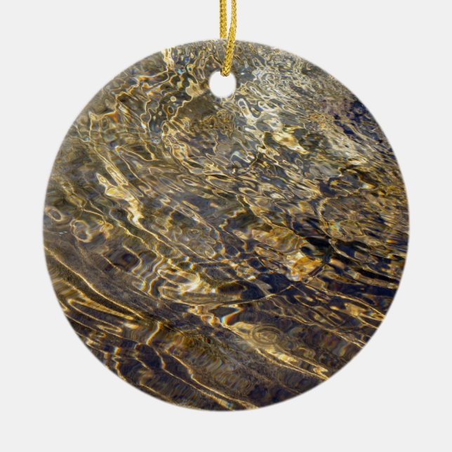 Golden Fountain Water 2 Ceramic Ornament (Front)