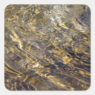 Golden Fountain Water 2 Square Sticker