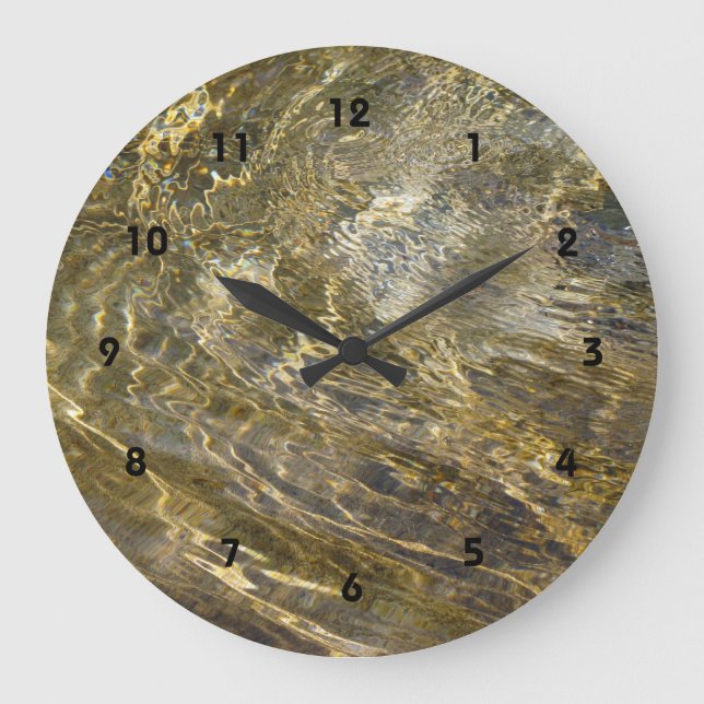 Golden Fountain Water Large Clock (Front)