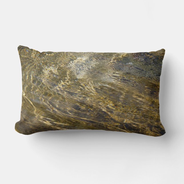 Golden Fountain Water Lumbar Pillow (Front)