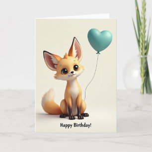 Golden Fox Birthday Card