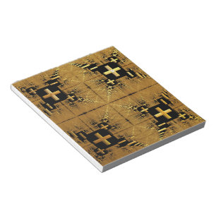 Golden Fractal Crosses  Notepad