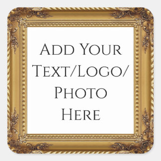 Golden Frame Business / Event / Craft Square Sticker