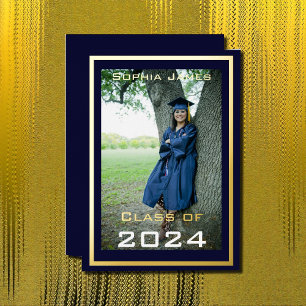 Golden frame - class of 2024 foil invitation