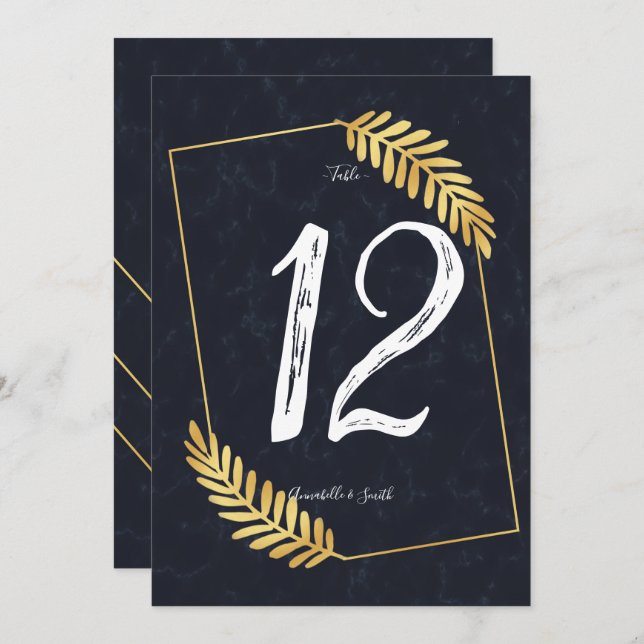 Golden Frame Navy back table number (Front/Back)