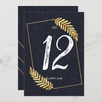 Golden Frame Navy back table number