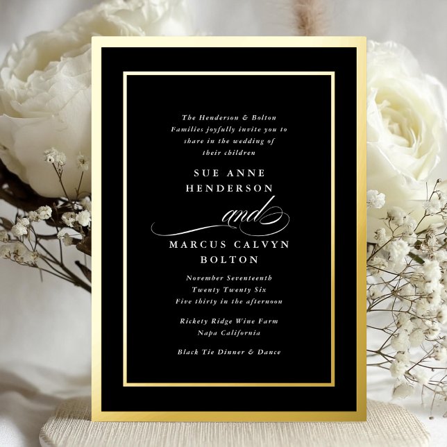 Golden Framed | Elegant Formal Calligraphy Wedding (Creator Uploaded)