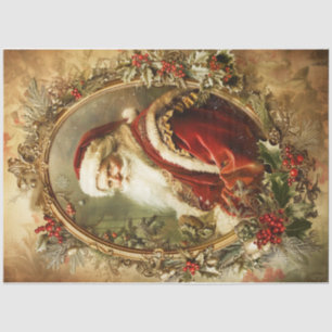 Golden Framed Santa Tissue Paper