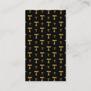 Golden Franciscan Tau Cross Business Card