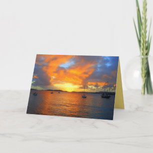 Golden Frank Bay Sunset, St. John, U.S.V.I. Card