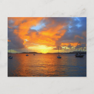 Golden Frank Bay Sunset, St. John, U.S.V.I. Postcard