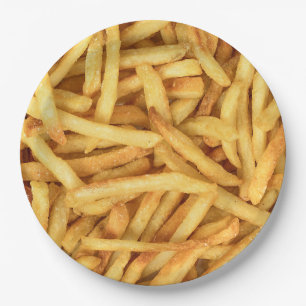 Golden French Fries Paper Plate