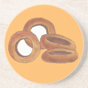 Golden Fried Onion Rings Junk Fast Food Foodie Coaster