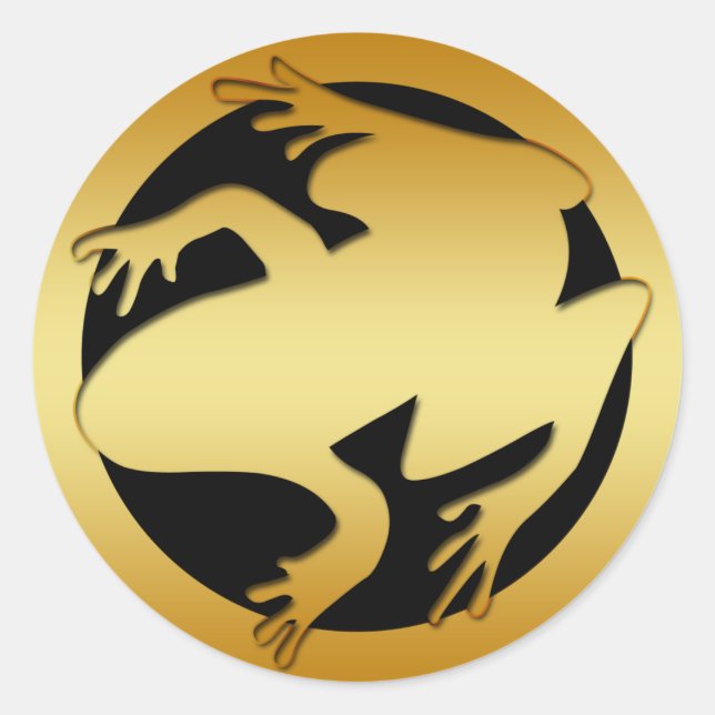 GOLDEN FROG CLASSIC ROUND STICKER (Front)