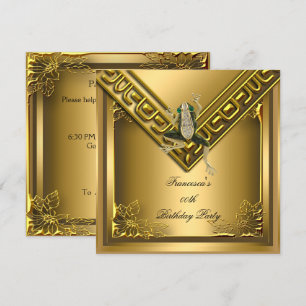 Golden Frog Elite Elegant Birthday Party Invitation