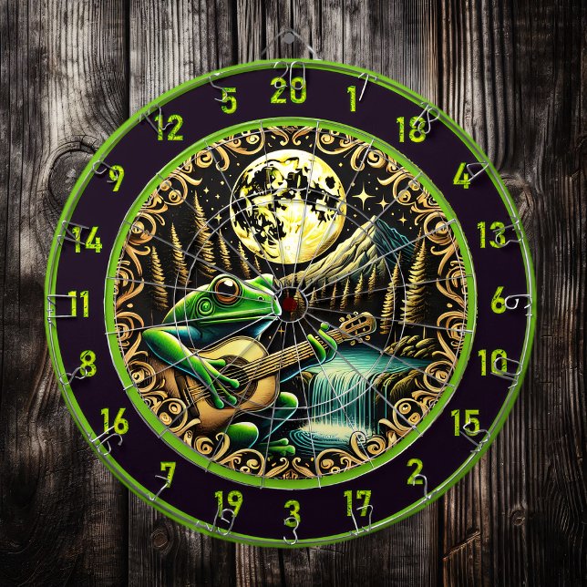 Golden Frog Serenades Under Moonlight Dartboard (Creator Uploaded)