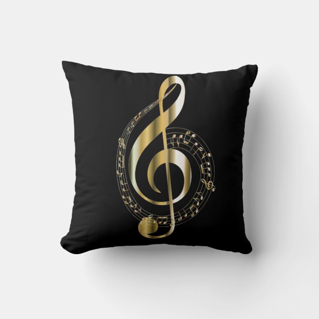 Golden G Clef Pillow (Front)