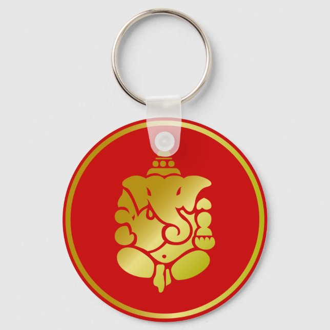 Golden Ganesha Keychain (Front)