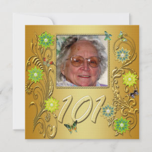 Golden Garden 101e invitation de fête d'anniversai