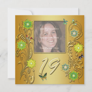 Golden Garden 19e invitation à la fête d'anniversa