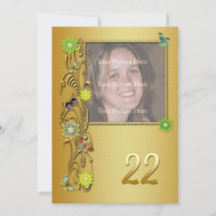 Golden Garden 22e invitation à la fête d'anniversa