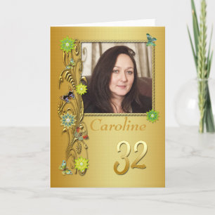 Golden Garden 32e carte d'anniversaire photo