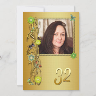 Golden Garden 32e invitation de fête d'anniversair