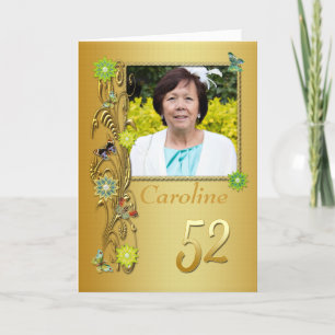 Golden Garden 52nd Photo Birthday Card