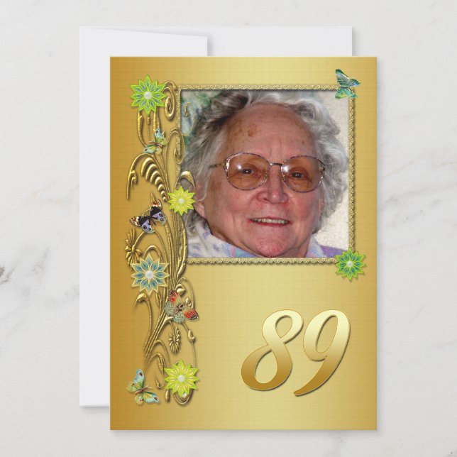 Golden Garden 89e invitation de fête d'anniversair (Devant)
