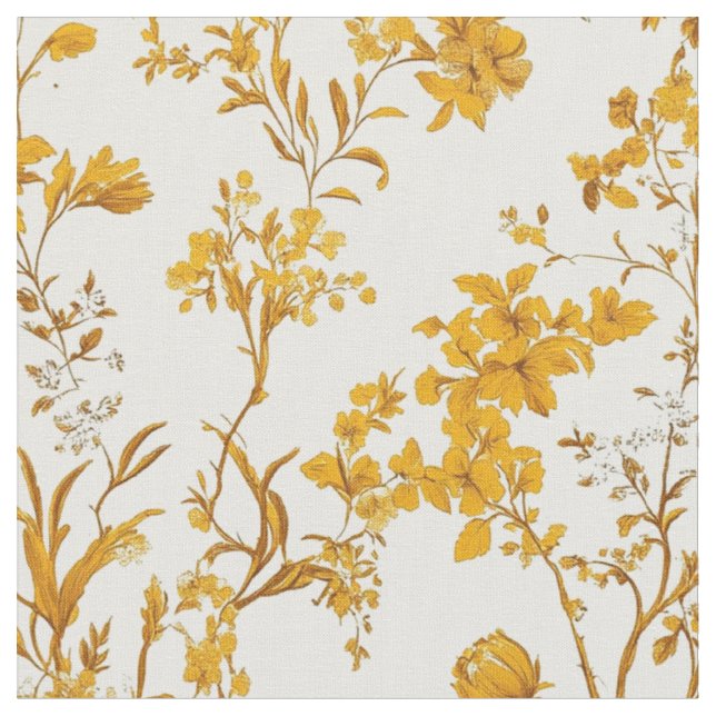 Golden Garden Toile Fabric (Close Up)