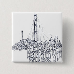 Golden Gate 2 Inch Square Button